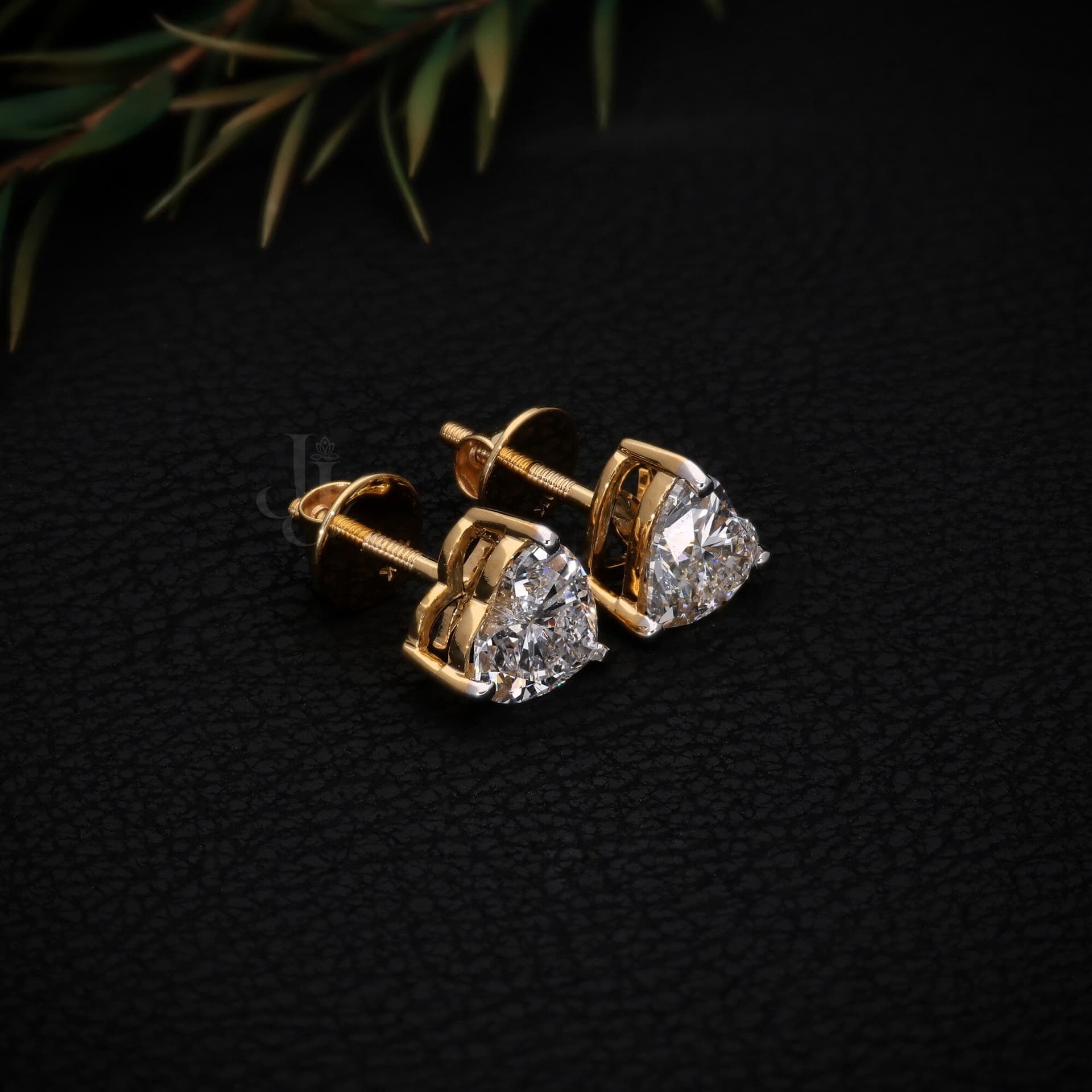 Amara Heart Solitaire Studs — view 2