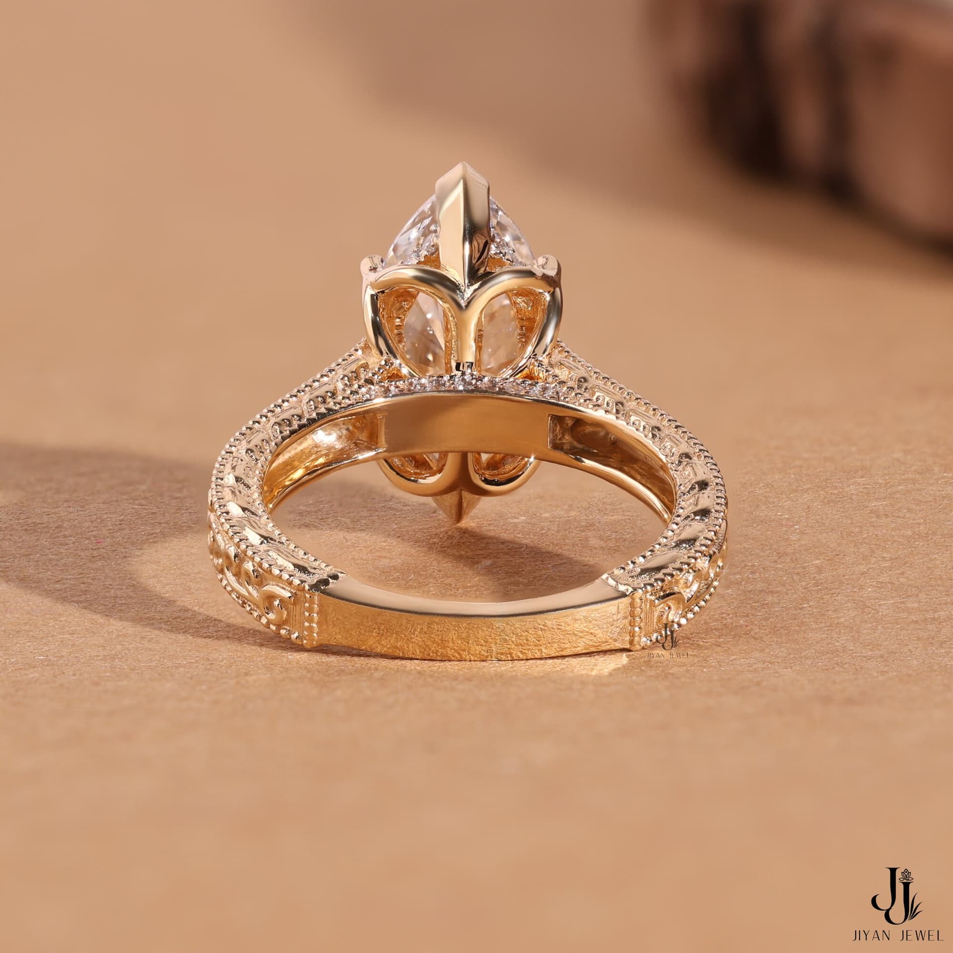 Heirloom Marquise Solitaire — 14K Yellow Gold, view 2